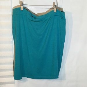 Teal jersey knit skirt